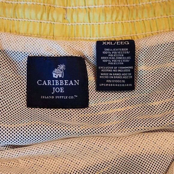 CARIBBEAN JOE Swim Trunks Shorts, Beachwear Drawstring, XXL, Blue & White - Picture 8 of 12